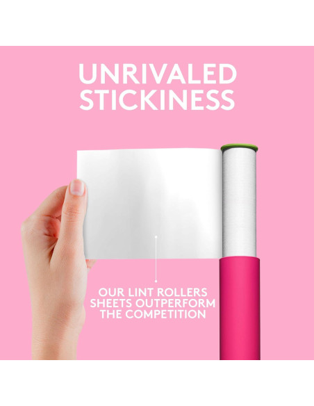 Rodillo Quitapelusas Mini Flint Rosa 90 Hojas Extra Pegajosas