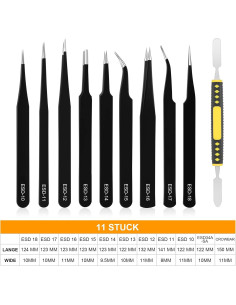 Juego de Pinzas de Precisión ESD 11PCS Acero Inoxidable 2