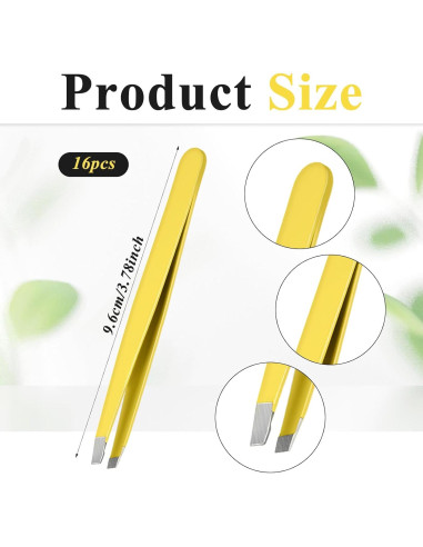 Juego de 16 Pinzas de Cejas de Acero Inoxidable SynHHergyx