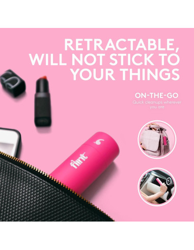 Rodillo Quitapelusas Mini Flint Rosa 90 Hojas Extra Pegajosas