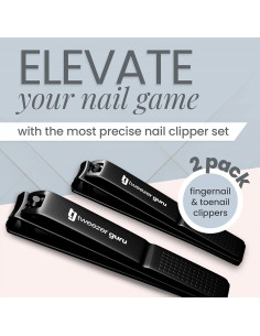 Cortauñas Profesional Tweezer Guru - Acero Inoxidable, Bisel Curvado, 2 Unidades 2