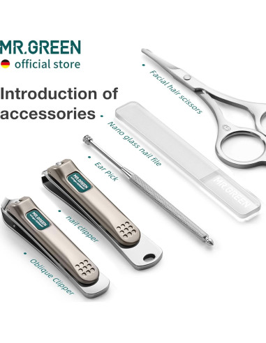 Juego de Manicura MR.GREEN Colorido con Estuche Marrón