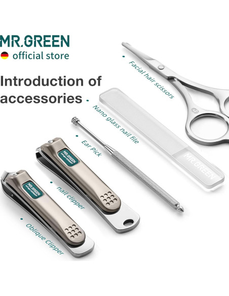 Juego de Manicura MR.GREEN Colorido con Estuche Marrón Juego de Manicura MR.GREEN Colorido con Estuche Marrón