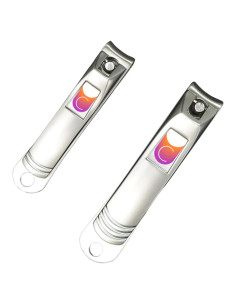 CUTICOR Juego de Cortauñas de Acero Inoxidable - 2 Piezas Compactas para Manos y Pies con Estuche de Viaje