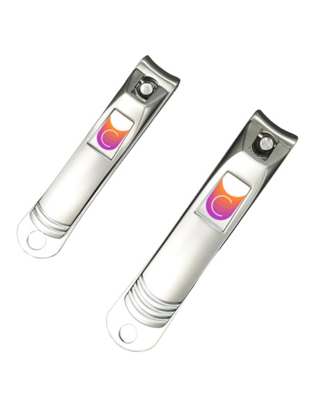 CUTICOR Juego de Cortauñas de Acero Inoxidable - 2 Piezas Compactas para Manos y Pies con Estuche de Viaje