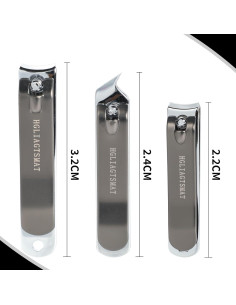 Juego de Cortauñas Hgliagtsmat Acero Inoxidable 3 Piezas 2