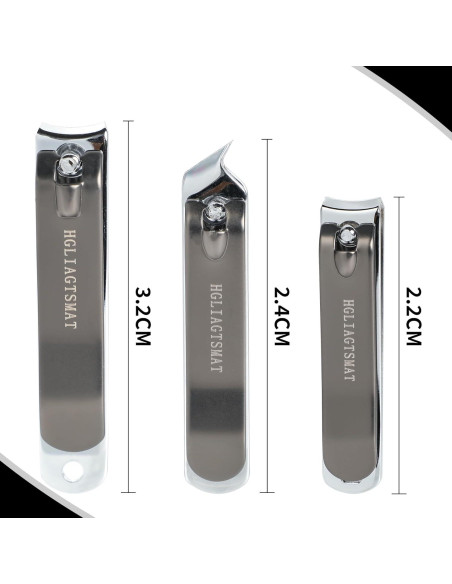Juego de Cortauñas Hgliagtsmat Acero Inoxidable 3 Piezas