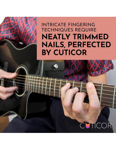 CUTICOR Juego de Cortauñas de Acero Inoxidable - 2 Piezas Compactas para Manos y Pies con Estuche de Viaje