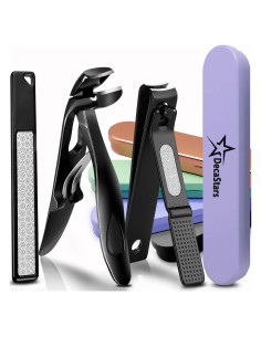 Set de Cortauñas Morados DecaStars 3 Piezas para Uñas Gruesas