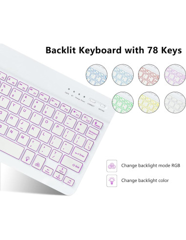 Funda con Teclado Retroiluminado MORECOO para iPad 10.2"