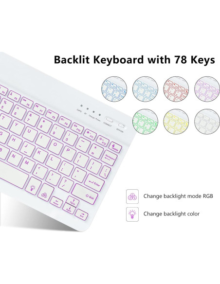 Funda con Teclado Retroiluminado MORECOO para iPad 10.2"