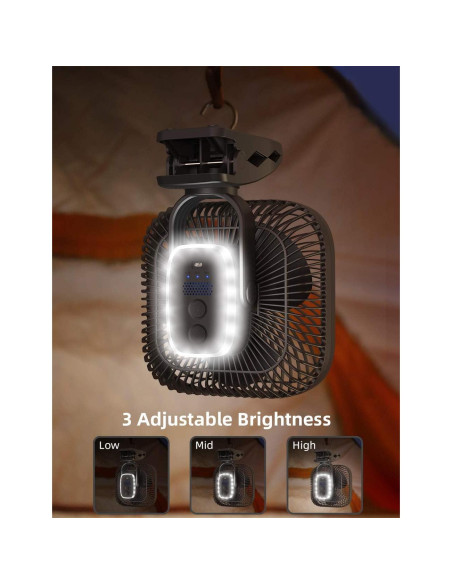 Ventilador Portátil SLENPET 20000mAh 4 Velocidades con Luz Ventilador Portátil SLENPET 20000mAh 4 Velocidades con Luz