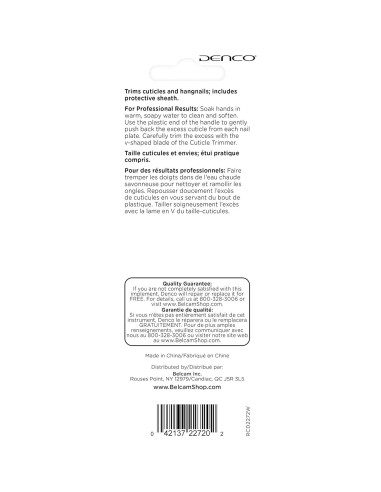 Cortador de Cutículas Denco 2272 con Funda Protectora