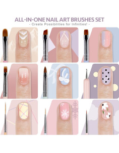 Set de 8 Pinceles para Uñas GAOY - Herramientas de Arte 2