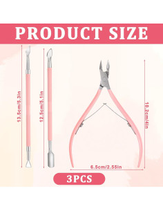 Juego de 3 Herramientas de Manicura y Pedicura Aphumedc Rosa 2