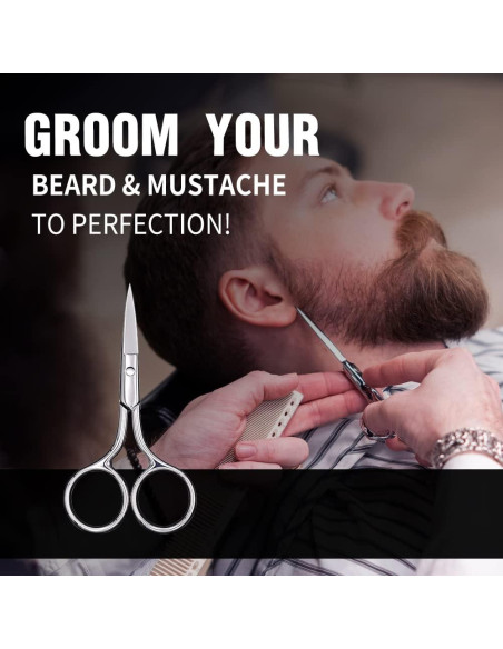 Tijeras para Cejas y Vello Nasal AsonTao - Acero Inoxidable