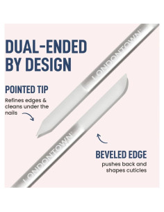 Empujador de Cutículas de Vidrio LONDONTOWN Doble Cara 2