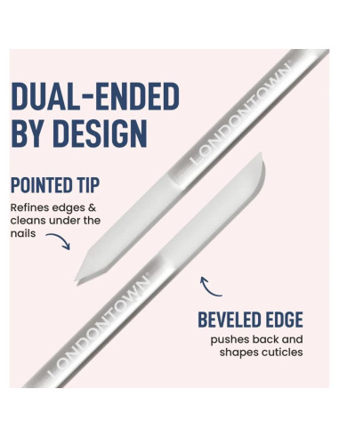 Empujador de Cutículas de Vidrio LONDONTOWN Doble Cara