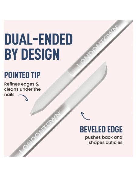 Empujador de Cutículas de Vidrio LONDONTOWN Doble Cara