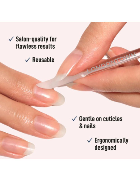 Empujador de Cutículas de Vidrio LONDONTOWN Doble Cara