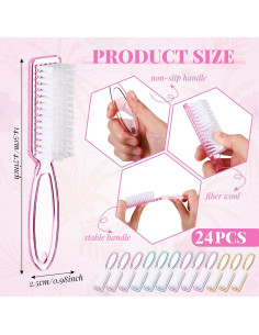 48 Piezas Cepillos de Uñas Patelai Multicolor para Manos y Pies 2
