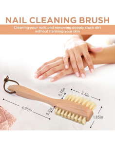 Cepillo de Uñas Takavu de Madera Natural y Cerdas de Jabalí 2