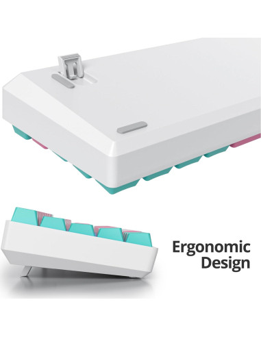 Teclado Mecánico Compacto FS SHOP 61 Teclas LED PBT Rojo