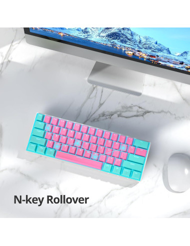 Teclado Mecánico Compacto FS SHOP 61 Teclas LED PBT Rojo