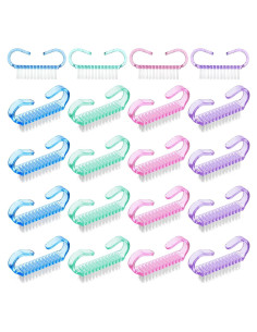 20 Piezas Cepillo de Limpieza de Uñas Nylon Ergonomico