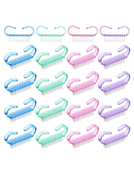 20 Piezas Cepillo de Limpieza de Uñas Nylon Ergonomico