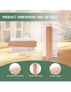 Juego de Cepillos de Uñas DEBETOOL - 4 Piezas de Madera 2