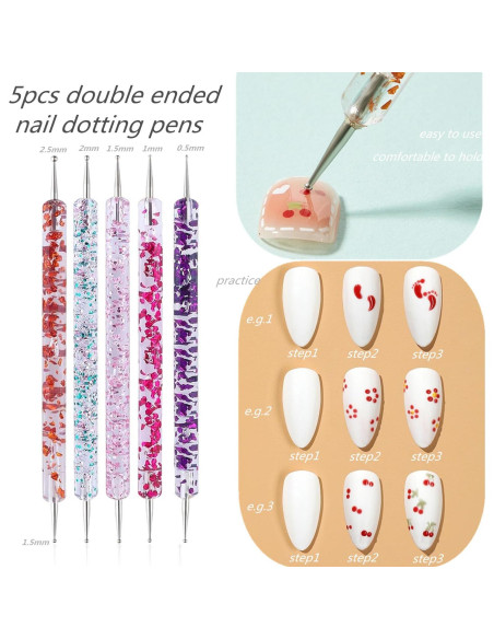 Juego de Herramientas para Arte de Uñas FULINJOY 20 Pcs