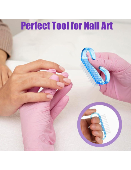 20 Piezas Cepillo de Limpieza de Uñas Nylon Ergonomico