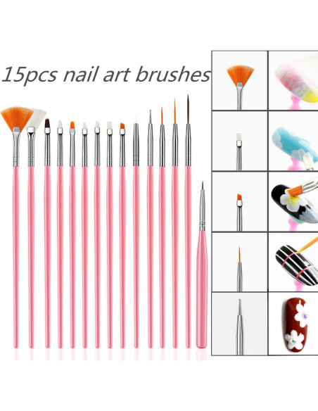 Juego de Herramientas para Arte de Uñas FULINJOY 20 Pcs