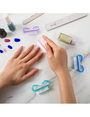 20 Piezas Cepillo de Limpieza de Uñas Nylon Ergonomico