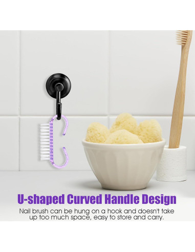 20 Piezas Cepillo de Limpieza de Uñas Nylon Ergonomico