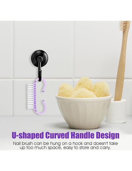 20 Piezas Cepillo de Limpieza de Uñas Nylon Ergonomico