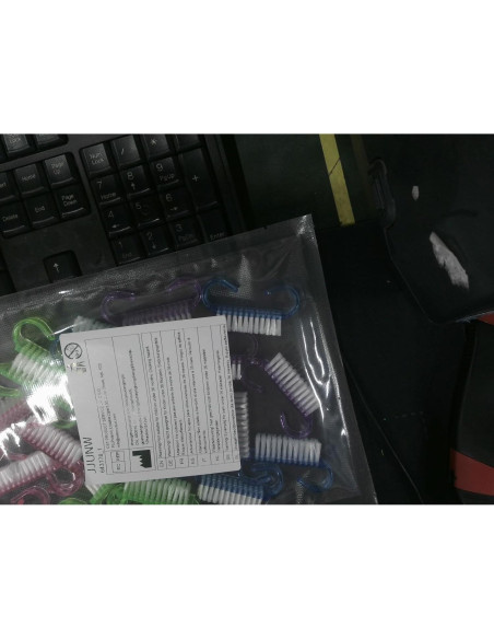 20 Piezas Cepillo de Limpieza de Uñas Nylon Ergonomico