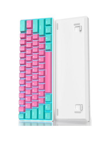 Teclado Mecánico Compacto FS SHOP 61 Teclas LED PBT Rojo