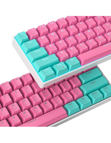 Teclado Mecánico Compacto FS SHOP 61 Teclas LED PBT Rojo