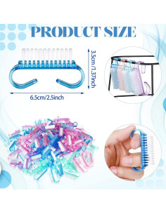 Kit de 400 Cepillos de Uñas Bokon con Mango Agarre Multicolor 2