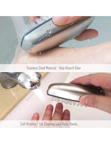 Cepillo limpiador de acero inoxidable Honomo para manos y uñas