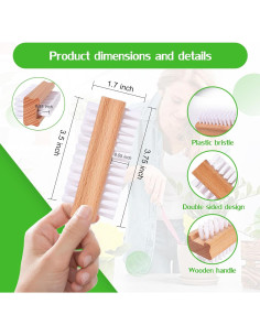 Cepillo de Uñas Doble Cara SAMEBUTECO con Cerdas Rígidas - 2 Piezas 2