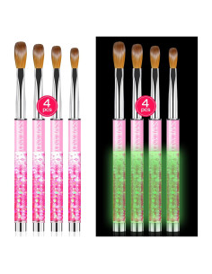 Conjunto de Pinceles Acrílicos SAVILAND 4PCS Brillan en la Oscuridad