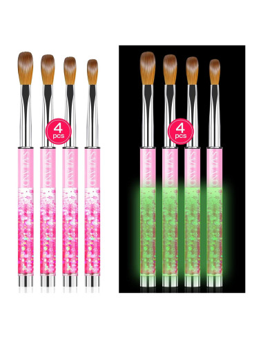 Conjunto de Pinceles Acrílicos SAVILAND 4PCS Brillan en la Oscuridad