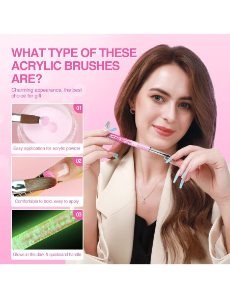 Conjunto de Pinceles Acrílicos SAVILAND 4PCS Brillan en la Oscuridad