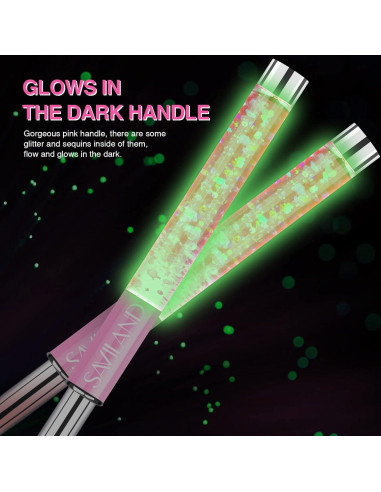 Conjunto de Pinceles Acrílicos SAVILAND 4PCS Brillan en la Oscuridad