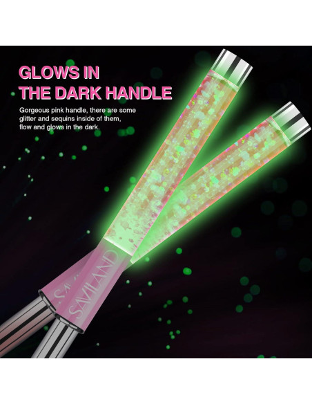 Conjunto de Pinceles Acrílicos SAVILAND 4PCS Brillan en la Oscuridad