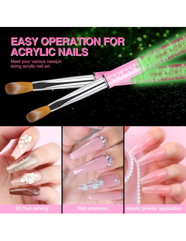 Conjunto de Pinceles Acrílicos SAVILAND 4PCS Brillan en la Oscuridad