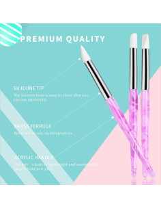 Juego de 5 Pinceles de Silicona BQAN para Escultura de Uñas 2